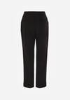 Czarne Proste Spodnie Garniturowe VICES z Wysokim Stanem Zellryna