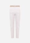 Białe Bawełniano-Wiskozowe Jeansy Mom Fit z Dodatkowym Paskiem Papheilise