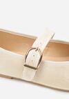 Beżowe Balerinki w Stylu Mary Jane Urifiel