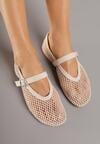 Beżowe Siateczkowe Balerinki Appletwinkle