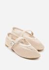 Beżowe Siateczkowe Balerinki Appletwinkle
