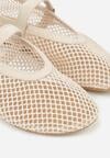 Beżowe Siateczkowe Balerinki Appletwinkle