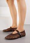 Brązowe Siateczkowe Balerinki Appletwinkle