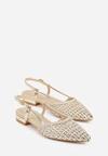 Złote Sandały Ozdobione Plecionką Melorah
