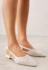 Białe Sandały Ozdobione Plecionką Melorah