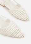 Białe Sandały Ozdobione Plecionką Melorah