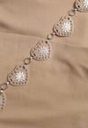 Beżowe Spódnico-Szorty Ozdobione Łańcuszkiem z Sercami Rhenara