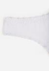 Białe Majtki z Bawełną Typu Stringi Ozdobione Koronką Cirilise