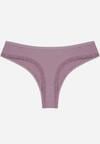 Fioletowe Majtki z Bawełną Typu Stringi Ozdobione Koronką Cirilise