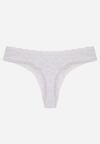 Szare Majtki z Bawełną Typu Stringi Ozdobione Koronką Cirilise