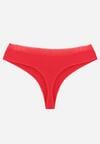 Czerwone Majtki Stringi z Bawełną Ozdobione Koronką Thelanthe