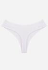 Białe Majtki Stringi z Bawełną Ozdobione Koronką Thelanthe