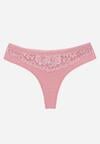 Różowe Majtki Stringi z Bawełną Ozdobione Koronką Thelanthe