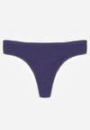 Granatowe Majtki Typu Stringi z Bawełną Asoia