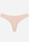 Beżowe Majtki Typu Stringi z Bawełną Asoia