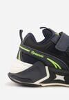 Granatowe Buty Sportowe Sneakersy z Geometrycznym Motywem Hythia