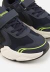 Granatowe Buty Sportowe Sneakersy z Geometrycznym Motywem Hythia
