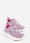 Różowo-Fioletowe Buty Sportowe Sneakersy na Grubej Podeszwie z Tłoczeniem Hyrene