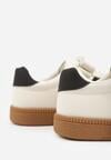 Beżowo-Czarne Buty Sportowe Sneakersy w Stylu Tenisówek Aurarenna