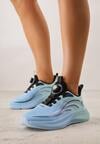 Niebieskie Buty Sportowe Sneakersy z Napisami i Geometrycznym Wzorem Adraseise