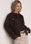Ciemnobrązowa Bawełniana Kurtka Jeansowa Perimea
