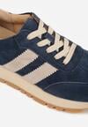Sneakers Bleumarin cu bej
