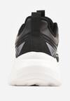 Czarne Sneakersy na Grubej Podeszwie z Geometrycznym Motywem Nedaneira