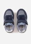 Granatowe Buty Sportowe Sneakersy ze Skórzaną Wkładką i Siateczkowymi Wstawkami Phaethiax