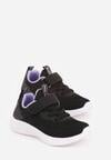Czarno-Fioletowe Buty Sportowe Sneakersy z Perforacją i Tłoczoną Podeszwą Uriltora