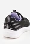 Czarno-Fioletowe Buty Sportowe Sneakersy z Perforacją i Tłoczoną Podeszwą Uriltora