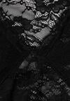 Czarna Koronkowa Bluzka z Rozkloszowanymi Długimi Rękawami Ablea