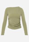 Zielona Bluzka z Bawełną i Wiskozą  Ozdobiona Marszczeniem Alexareo