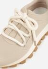 Beżowe Sneakersy na Grubej Tłoczonej Podeszwie Zerda
