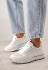 Białe Sneakersy z Siateczką i Antypoślizgową Podeszwą Katala