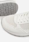 Białe Sneakersy z Siateczką i Antypoślizgową Podeszwą Katala