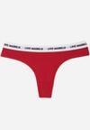 Czerwone Majtki Typu Stringi z Bawełną i Napisami Veza