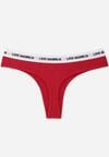 Czerwone Majtki Typu Stringi z Bawełną i Napisami Veza