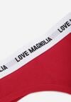 Czerwone Majtki Typu Stringi z Bawełną i Napisami Veza