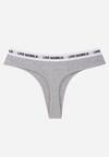 Szare Majtki Typu Stringi z Bawełną i Napisami Veza
