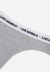 Szare Majtki Typu Stringi z Bawełną i Napisami Veza