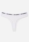 Białe Majtki Typu Stringi z Bawełną i Napisami Veza
