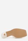 Białe Klapki na Szpilce z Kwadratowym Noskiem Mellota