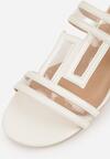 Białe Klapki z Geometrycznymi Paskami Adriameda