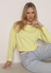 Jasnozielona Bluza z Dodatkiem Bawełny Wykończona Ściągaczami Evilaya