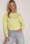 Jasnozielona Bluza z Dodatkiem Bawełny Wykończona Ściągaczami Evilaya