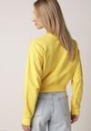 Żółta Bluza z Dodatkiem Bawełny Wykończona Ściągaczami Evilaya