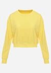 Żółta Bluza z Dodatkiem Bawełny Wykończona Ściągaczami Evilaya