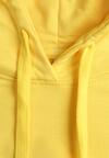 Żółta Bluza z Dodatkiem Bawełny z Kapturem Wykończona Ściągaczami Evista