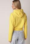 Żółta Bluza z Dodatkiem Bawełny z Kapturem Wykończona Ściągaczami Evista