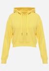 Żółta Bluza z Dodatkiem Bawełny z Kapturem Wykończona Ściągaczami Evista